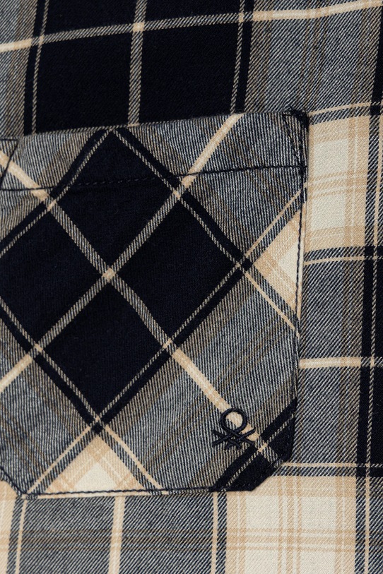 Αγορίστικα Παιδικό βαμβακερό πουκάμισο United Colors of Benetton 5LQHCQ04B.G.seasonal σκούρο μπλε