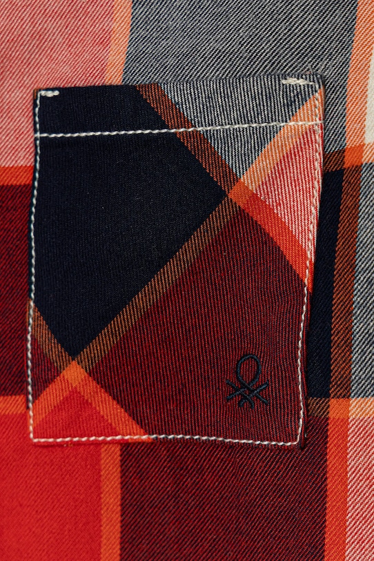 Αγορίστικα Παιδικό βαμβακερό πουκάμισο United Colors of Benetton 5LQHGQ02S.P.seasonal κόκκινο