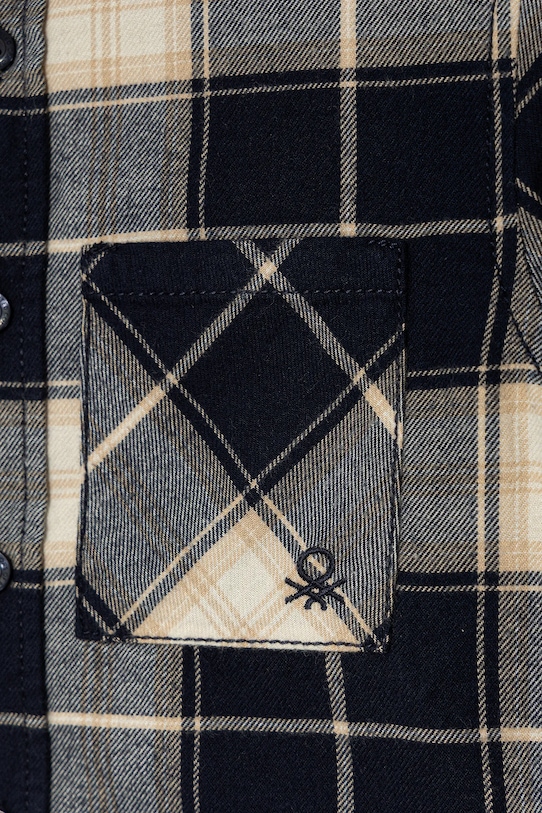 Αγορίστικα Παιδικό βαμβακερό πουκάμισο United Colors of Benetton 5LQHGQ02S.P.seasonal σκούρο μπλε