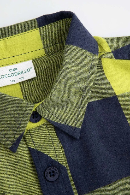 Chłopiec Coccodrillo koszula bawełniana dziecięca ZC5136101SBJ zielony