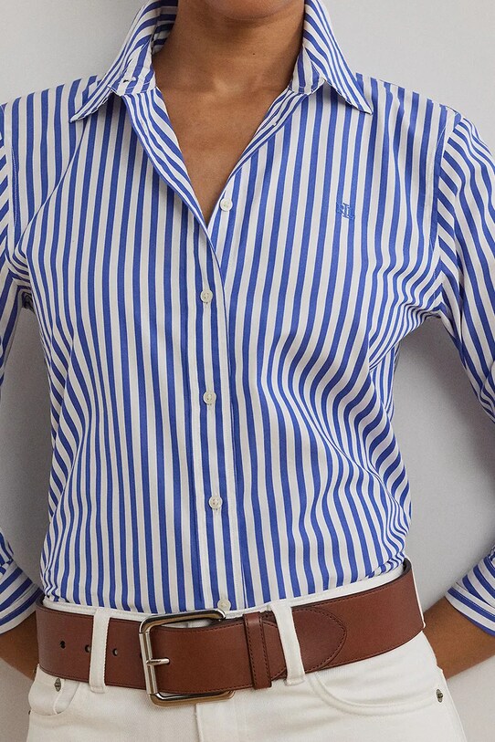 Lauren Ralph Lauren koszula bawełniana niebieski 200970765