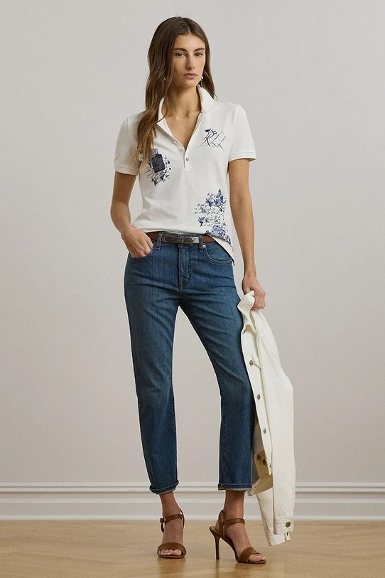 Одежда Хлопковое поло Lauren Ralph Lauren 200971073 белый