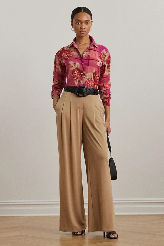 Одежда Льняная рубашка Lauren Ralph Lauren 200978534 красный