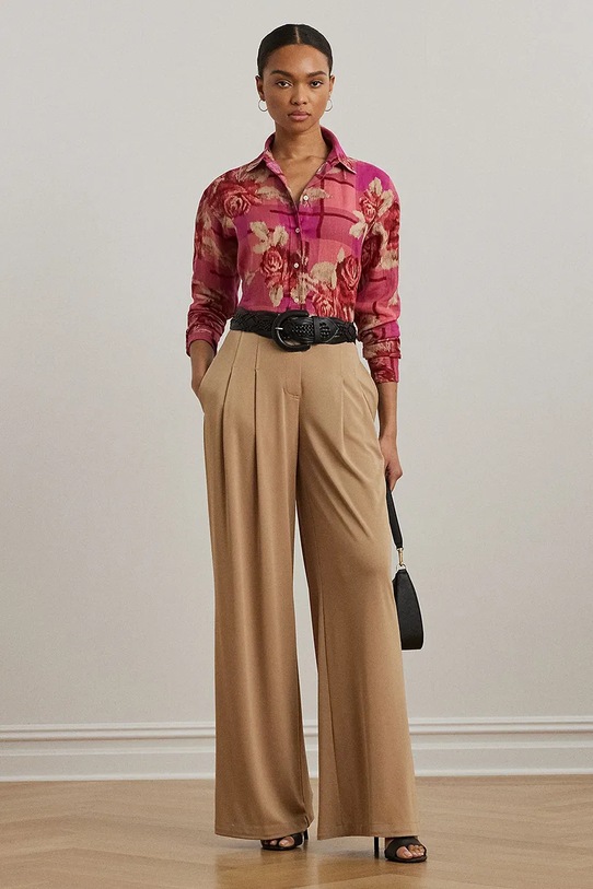 Одяг Сорочка з льону Lauren Ralph Lauren 200978534 червоний