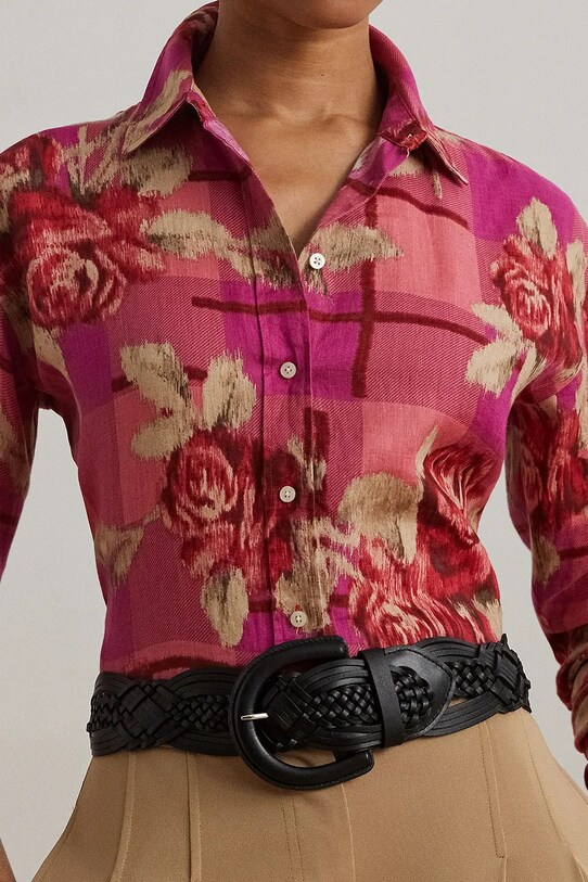 Сорочка з льону Lauren Ralph Lauren червоний 200978534