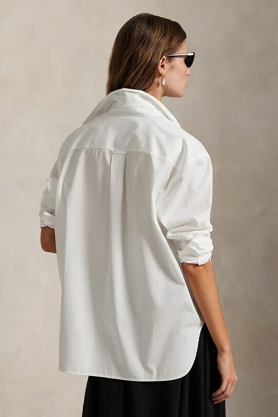 Βαμβακερό πουκάμισο Polo Ralph Lauren 211971509 λευκό AW25