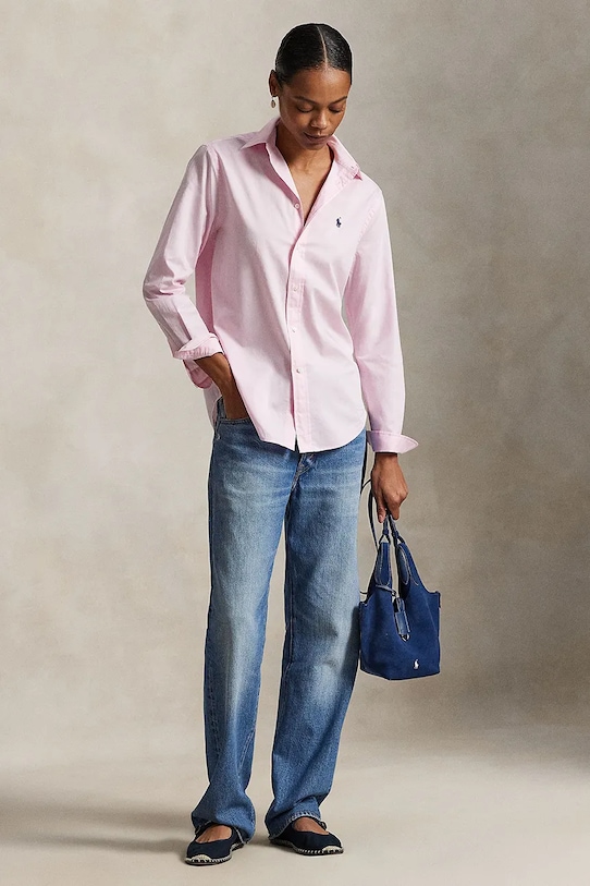 Odzież Polo Ralph Lauren koszula bawełniana 211A92177 różowy