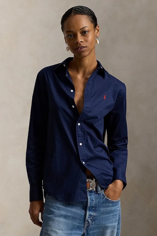 Polo Ralph Lauren koszula bawełniana bawełna granatowy 211A92177