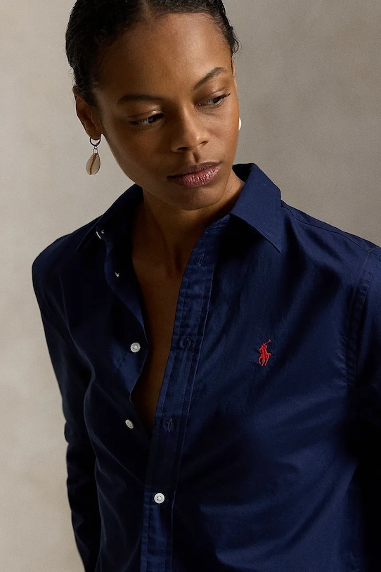 Polo Ralph Lauren koszula bawełniana granatowy 211A92177