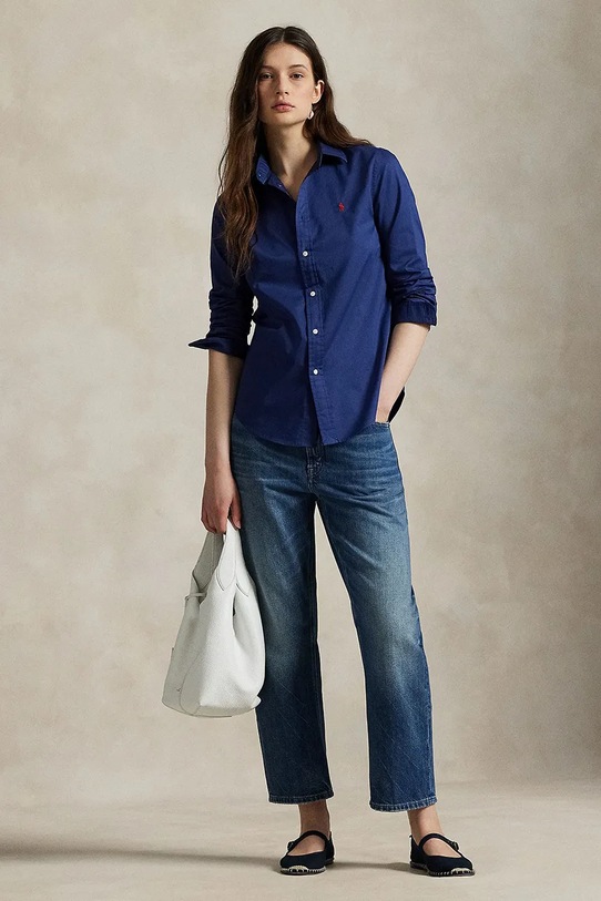 Oblečení Bavlněná košile Polo Ralph Lauren 211A92177 námořnická modř