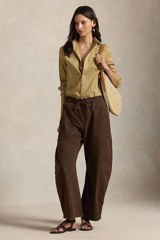 Odzież Polo Ralph Lauren koszula bawełniana 211A92177 brązowy