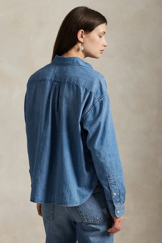 Τζιν πουκάμισο Polo Ralph Lauren 211969457 μπλε AW25