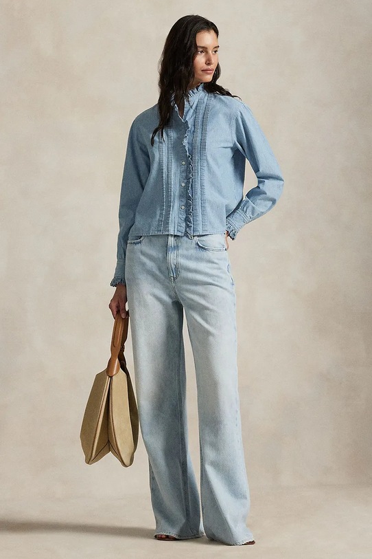Oblečení Bavlněná košile Polo Ralph Lauren 211971520 modrá