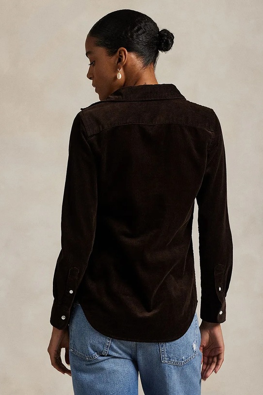 Вельветовая рубашка Polo Ralph Lauren 211971526 коричневый AW25