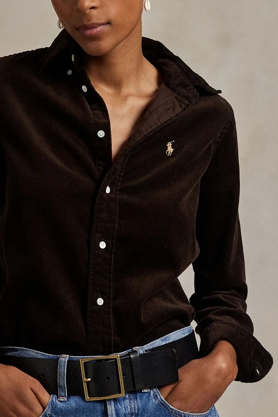 Polo Ralph Lauren cămașă din velur maro 211971526