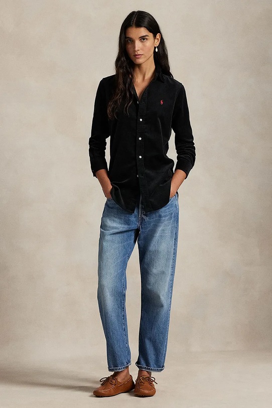 Odzież Polo Ralph Lauren koszula sztruksowa 211971526 czarny