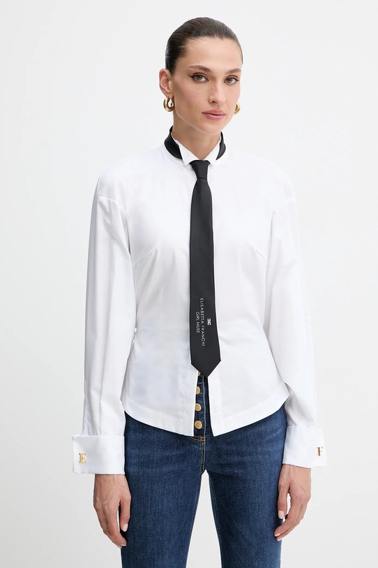 Elisabetta Franchi koszula bawełniana bawełna biały CA09156E2