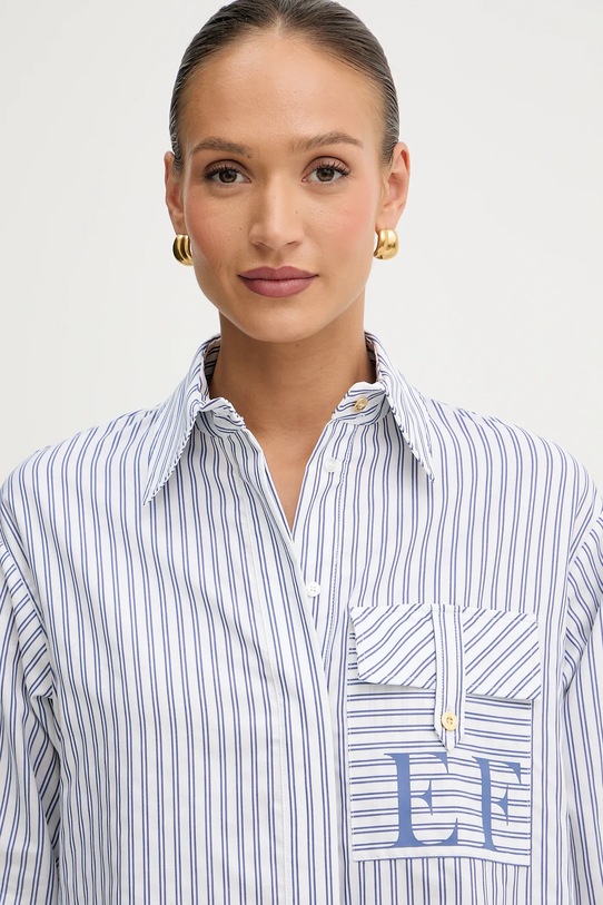 Хлопковая рубашка Elisabetta Franchi голубой CA11156E2