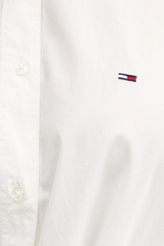 Памучна риза Tommy Jeans DW0DW20990 бял
