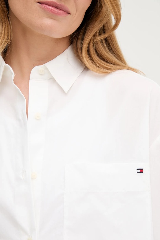 Βαμβακερό πουκάμισο Tommy Hilfiger WW0WW45892 λευκό