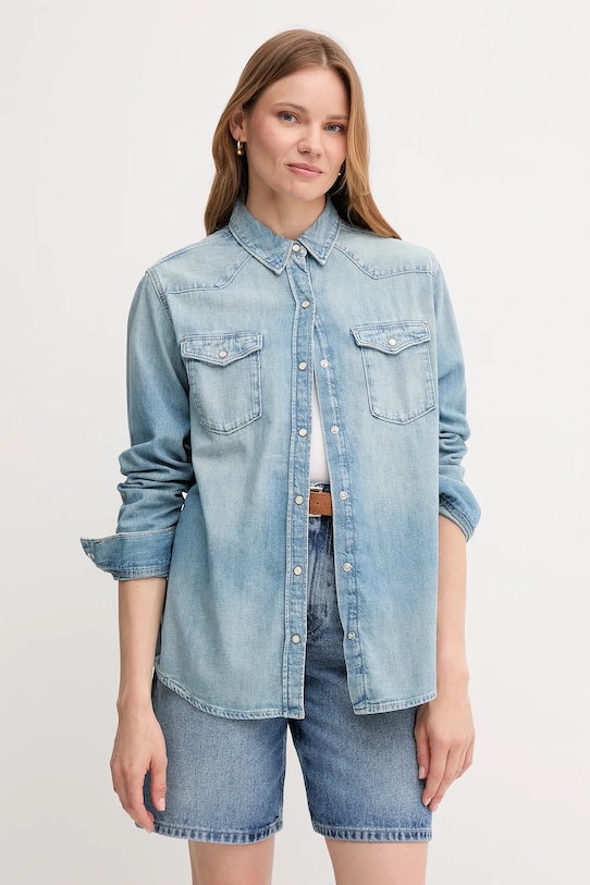 Джинсова сорочка Tommy Hilfiger casual блакитний WW0WW46486