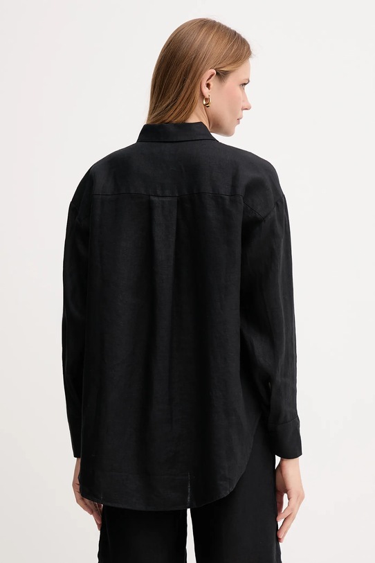 Odzież Tommy Hilfiger koszula lniana WW0WW46509 czarny