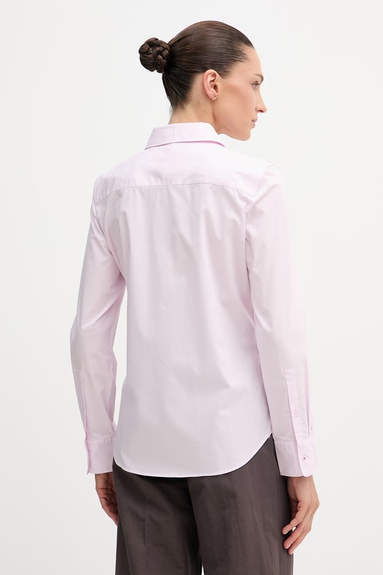 Odzież Tommy Hilfiger koszula damska bawełniana z elastanem WW0WW47169 fioletowy