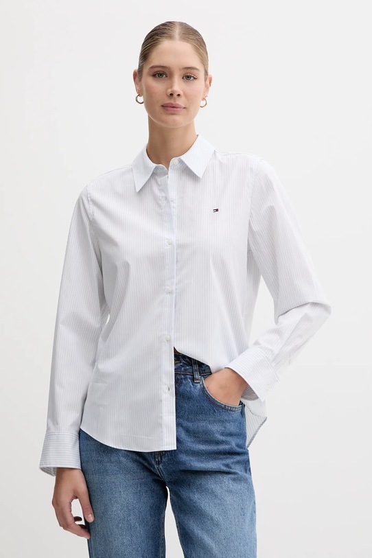 Košile Tommy Hilfiger hladký modrá WW0WW47169
