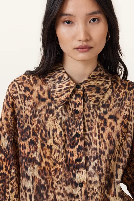 AllSaints koszula lniana CHARLI W061PC multicolor AW25