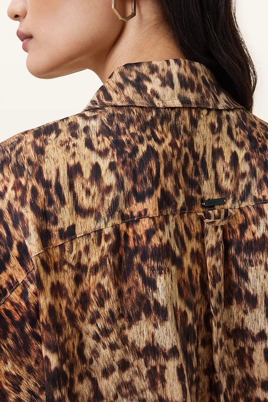 AllSaints koszula lniana CHARLI multicolor W061PC