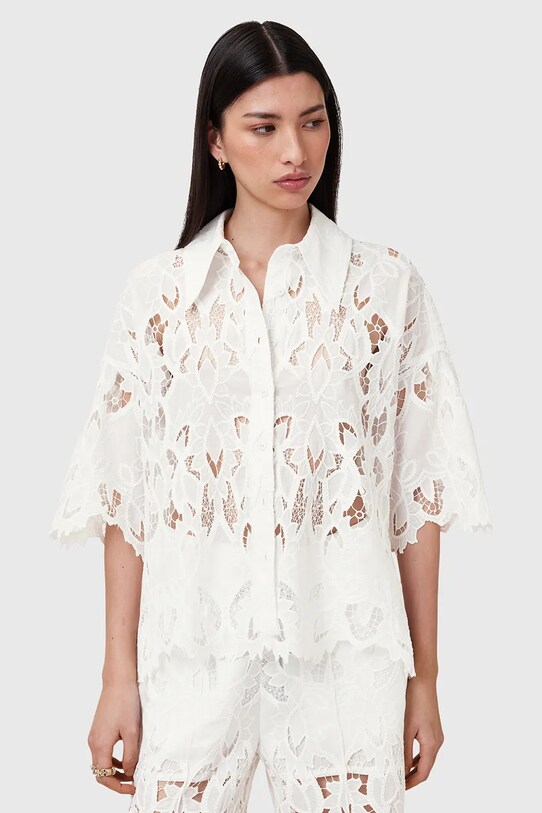 Πουκάμισο AllSaints CHARLI επίσημη λευκό W098PC