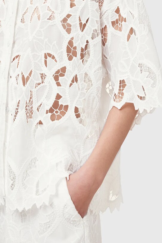 Ρούχα Πουκάμισο AllSaints CHARLI W098PC λευκό