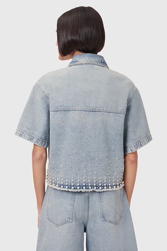 Džínová košile AllSaints TOVE W116PC modrá