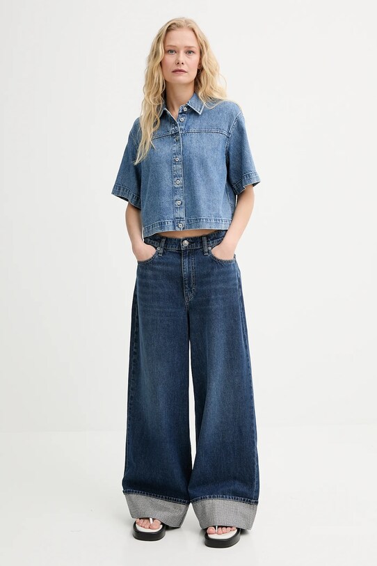 Rag & Bone cămașă din denim WDD25PA001UFRI albastru AW25