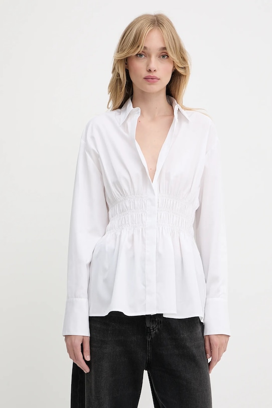Βαμβακερό πουκάμισο Rag & Bone μακρύ λευκό WAW25PA0317631