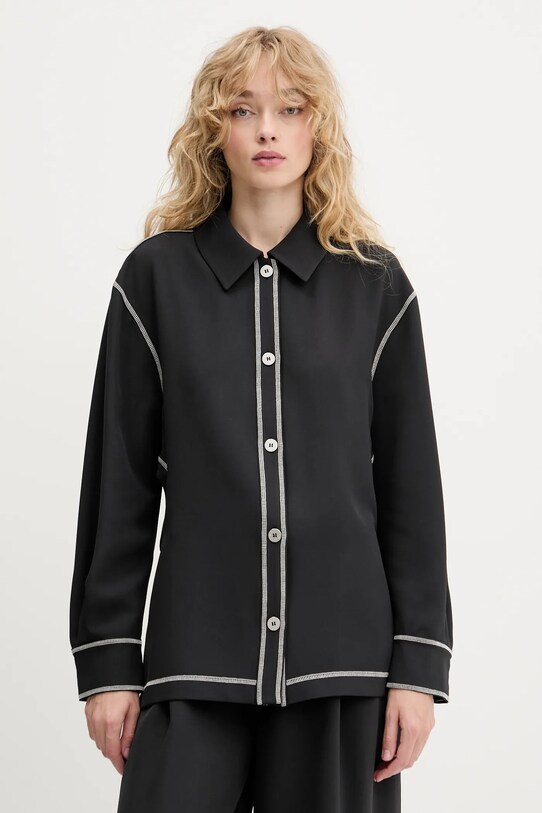 Stine Goya cămașă lung negru SG.PF25.S029.2369