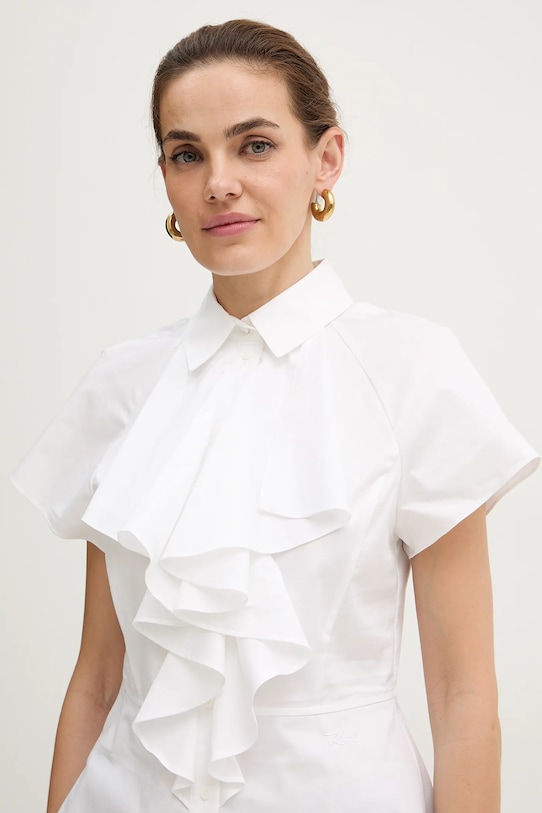 Karl Lagerfeld koszula bawełniana beżowy A3W11035