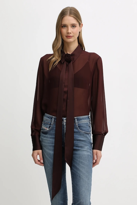 Gestuz cămașă lung burgundia 10910669