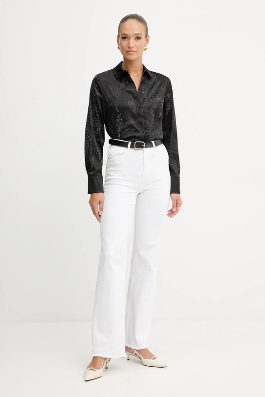 Πουκάμισο Guess AGNES W5YH40.WFQC2 μαύρο AW25