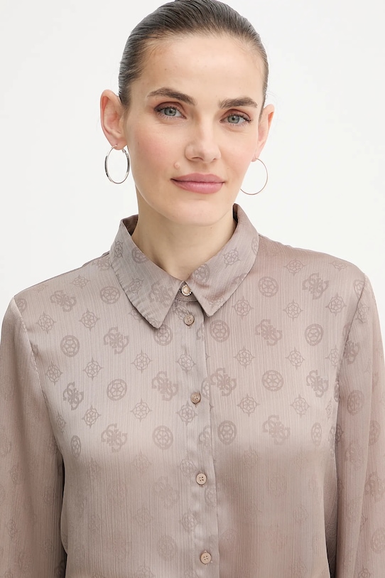 Guess koszula MARTHE beżowy W5YH1A.WHCR2