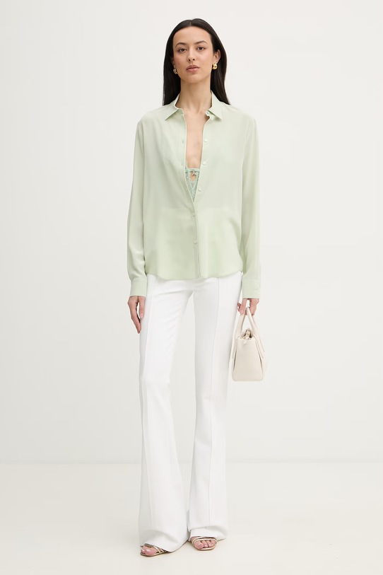 Pinko srajca ženska svilena 105593.A2T7 zelena SS26