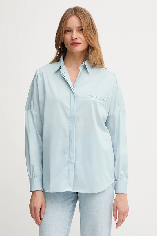 United Colors of Benetton koszula z elastanem niebieski 54KXDQ0CB