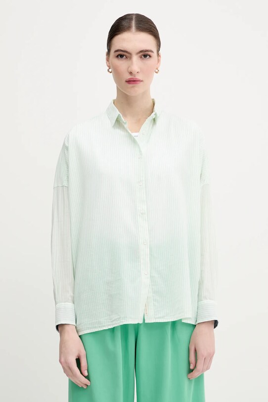 Pepe Jeans cămașă cu modele verde PL305100