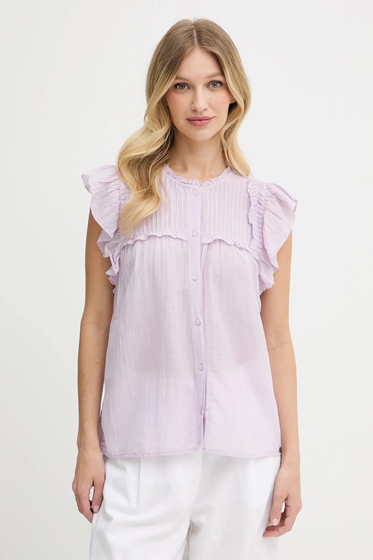 Рубашка Pepe Jeans casual фиолетовой PL305101
