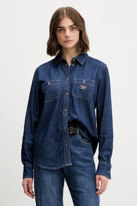 Джинсова сорочка Guess Jeans casual темно-синій W5YH37.D5M8D