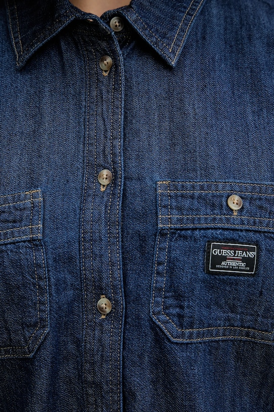 Джинсова сорочка Guess Jeans W5YH37.D5M8D темно-синій