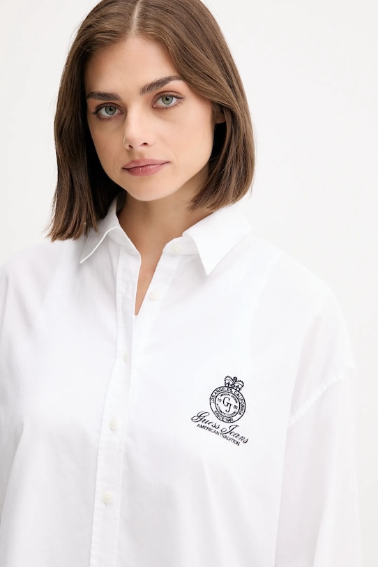 Bavlnená košeľa Guess Jeans biela W5YH98.WHFK1