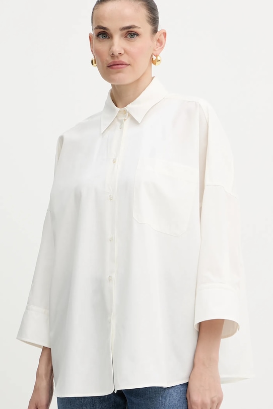 Weekend Max Mara cămașă din bumbac ZAVORRA bej 2525116121600