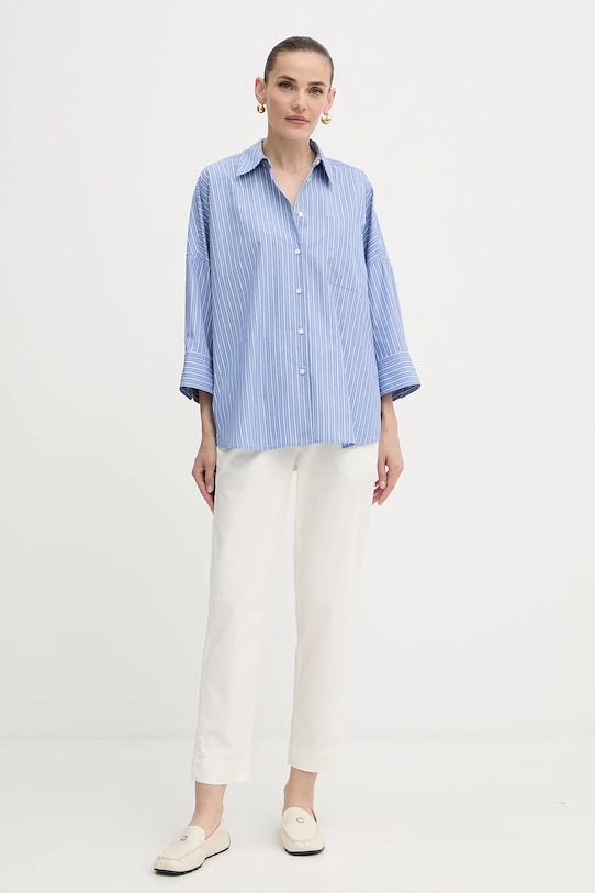 Weekend Max Mara koszula bawełniana ZAVORRA 2525116121600 niebieski AW25