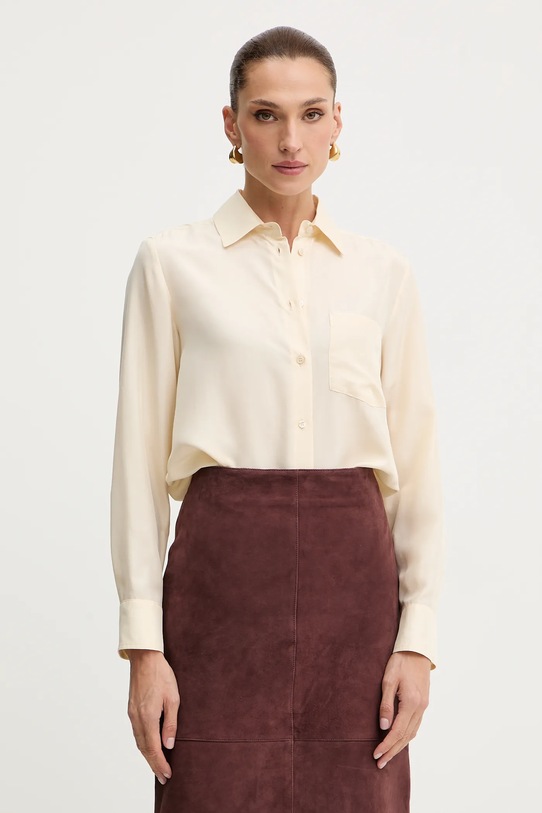 Weekend Max Mara koszula jedwabna PAMIR regular beżowy 2525116012600